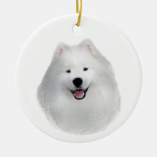 Teddy der Samoid Keramik Ornament