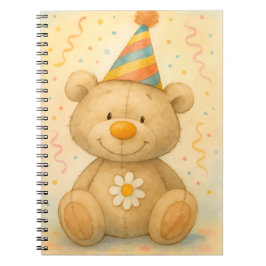 Teddy in einem Party-Hut von Natasha Us Notizblock