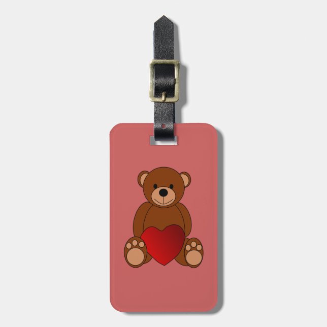 Teddy Liebe Gepäckanhänger (Vorderseite vertikal)