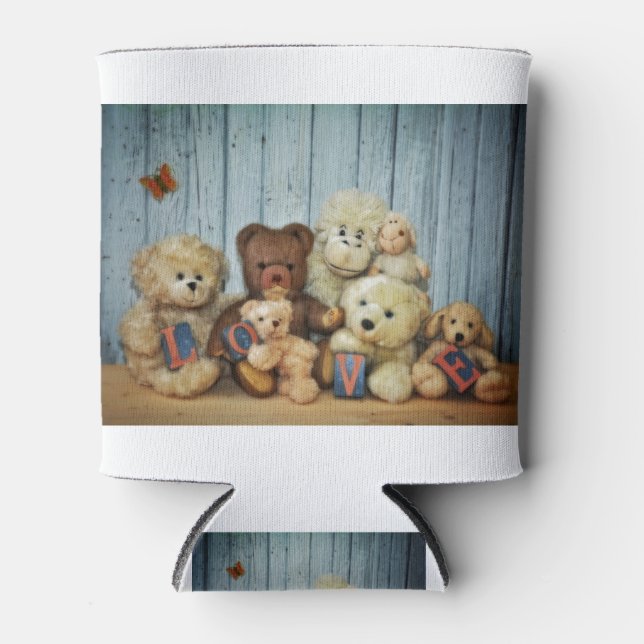 Teddy mit Freunde Dosenkühler (Vorderseite)