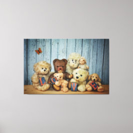 Teddy mit Freunde Leinwanddruck