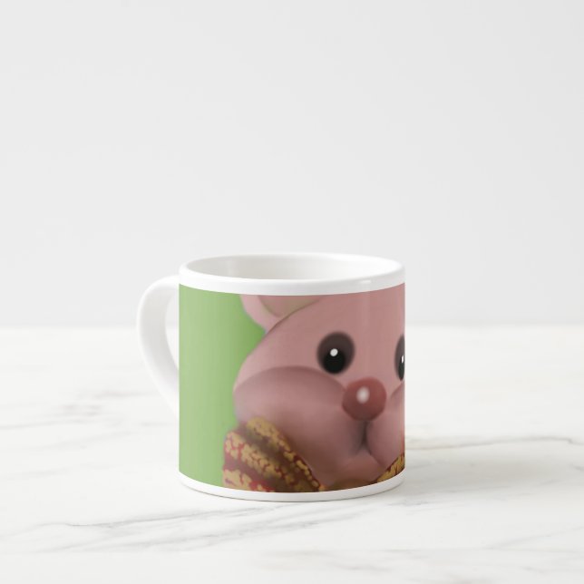 Teddy mit Schleife Espressotasse (Vorderseite Links)