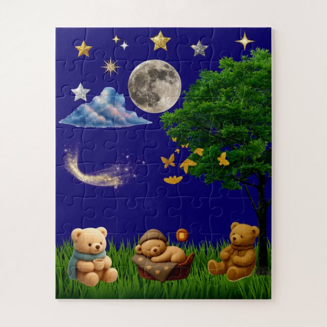 Teddy Night Park Ästhetisches Puzzle (Vertikal)