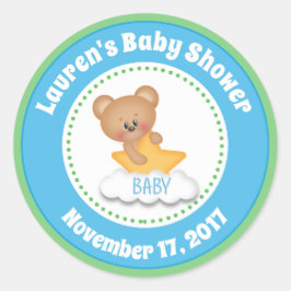 Teddy Ours Baby shower Favoriser Stickers Bébé Our
