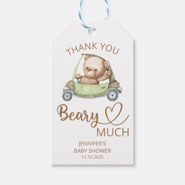 Teddy ours bébé Merci bérez beaucoup étiquette cad (Devant)