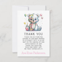Teddy Ours Chic fille Baby shower Merci