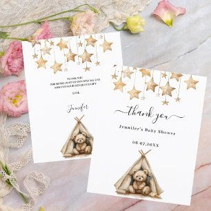Teddy ours étoiles tente baby shower carte de reme