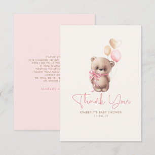 Teddy Ours mignon fille Baby shower Merci