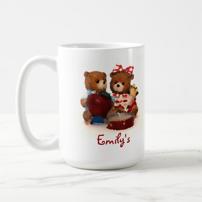 Teddy ours mug personnaliser avec votre nom (Gauche)