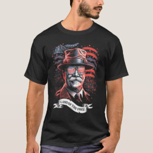 Teddy Roosevelt 4. Juli American Flag Patrioti T-Shirt