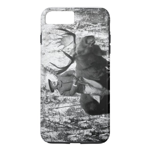 Teddy Roosevelt, der einen Stier-Elch-Kasten Case-Mate iPhone Hülle (Rückseite)