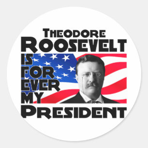Teddy Roosevelt für immer Runder Aufkleber