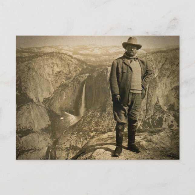 Teddy Roosevelt Glacier Point Yosemite Valley Postkarte (Vorderseite)