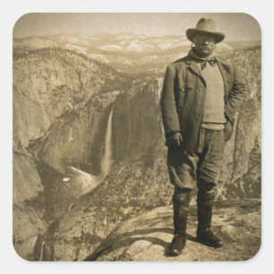 Teddy Roosevelt Gletscherpunkt Yosemite Valley Quadratischer Aufkleber