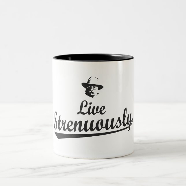 Teddy Roosevelt Live Strenge Zweifarbige Tasse (Mittel)