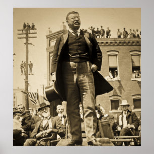 Teddy Roosevelt Speaks 1905 Vintag Poster