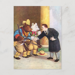 Teddy Roosevelt und die Roosevelt-Bären-Cowboys Postkarte