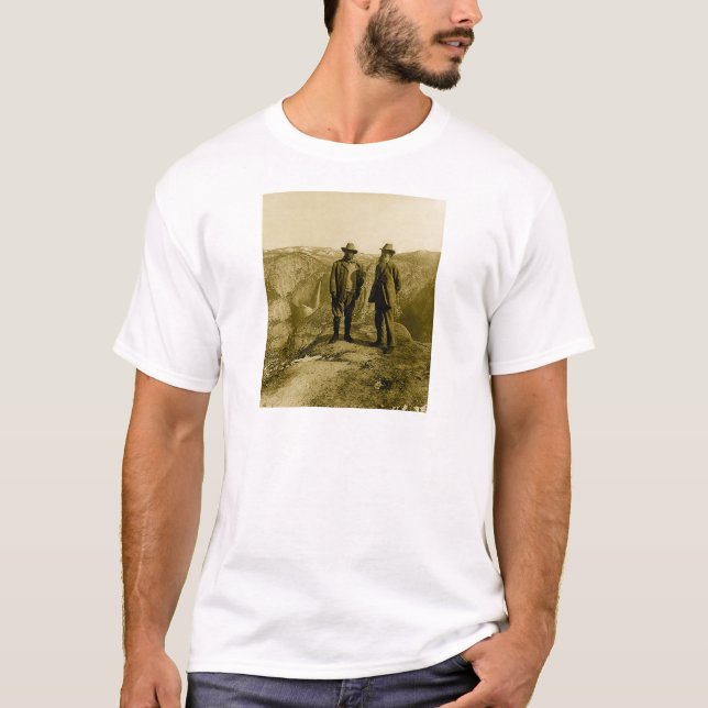 Teddy Roosevelt und John Muir am Gletscher-Punkt T-Shirt (Vorderseite)