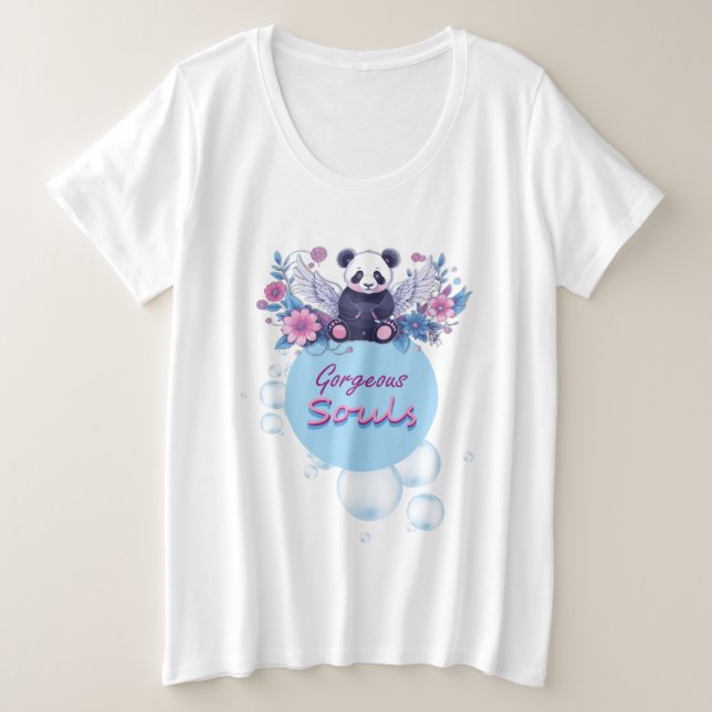 Teddy, Rosa, niedlich, hübsch, Trend, Engel, Kunst Große Größe T-Shirt (Design vorne)