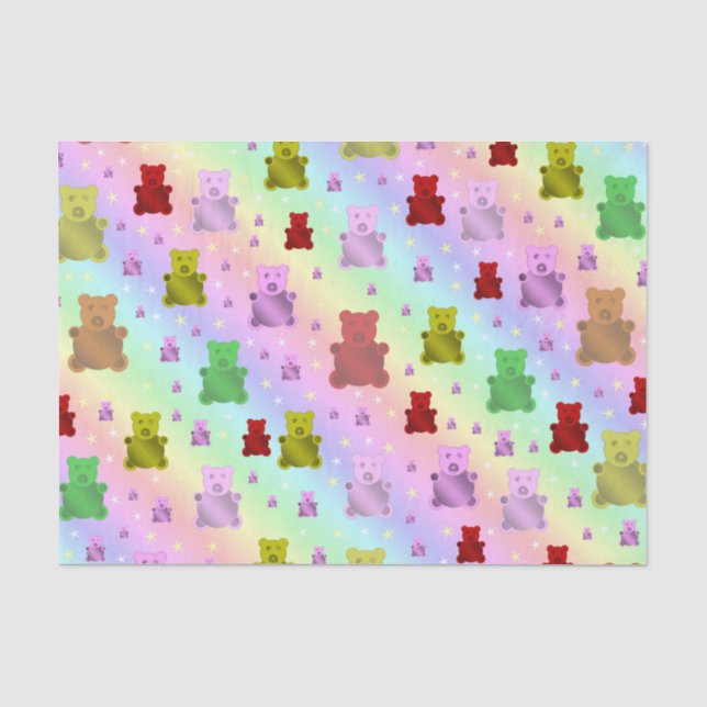 Teddy, Teddybär, Pastellblende, Kind + Muster, Bab Seidenpapier (Vorderseite)