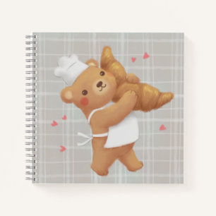 Teddy the Baker mit Croissant Notizbuch