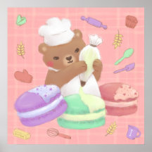 Teddy the Baker mit Macarons