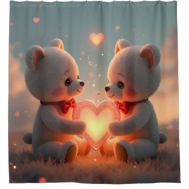 Teddy Time Together -  Duschvorhang (Vorderseite)