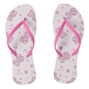 Teddy trägt Hintergrund Rosa Flip Flops