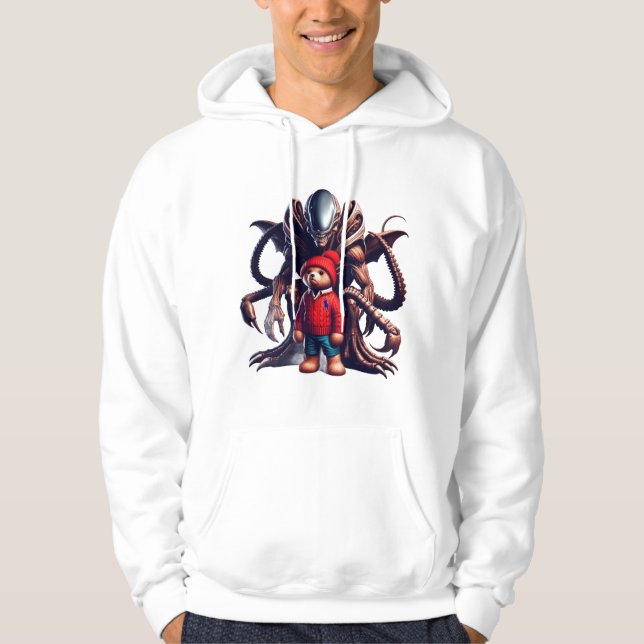 Teddy und Alien 004 Hoodie (Vorderseite)