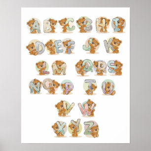 Teddybär Alphabet Poster