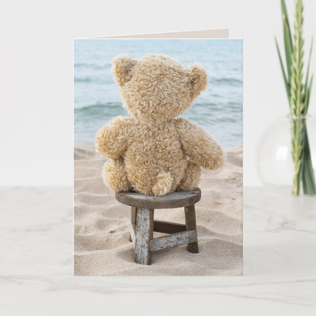 Teddybär am Strand Karte (Vorderseite)