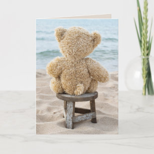 Teddybär am Strand Karte