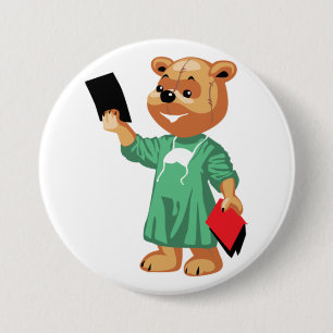 Teddybär-Arzt-Button Button