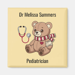 Teddybär Arzt Kinderarzt Benutzerdefinierter Text  Magnet