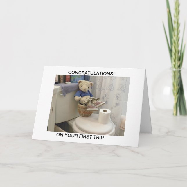 Teddybär auf Töpfchen Karte (Vorderseite)