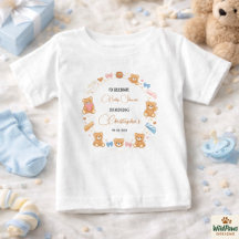 Teddybär-Baby-Party Junge | Süßer blauer Bär