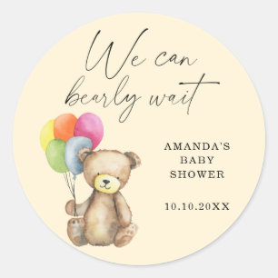 Teddybär-Baby-Party Runder Aufkleber