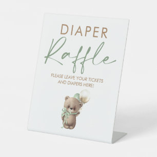 Teddybär-Baby-Party-Windel-Raffle-Ticket Sockelschild
