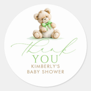 Teddybär-Baby-Shower-Dankeschön-Geschenke Runder Aufkleber