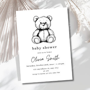 Teddybär-Baby-Shower-Einladung, geschlechtsneutral Einladung