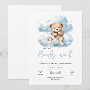 Teddybär-Baby-Shower-Einladung, Kann kaum warten Einladung