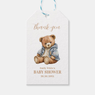 Teddybär-Baby-Shower-Einladung Kann kaum warten Geschenkanhänger