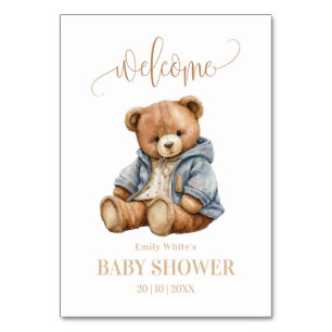 Teddybär-Baby-Shower-Einladung Kann kaum warten  Tischnummer