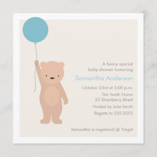Teddybär-Babyparty-Einladung - Junge Einladung