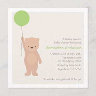 Teddybär-Babyparty-Einladung - Mädchen/Junge Einladung