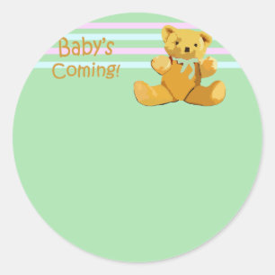 Teddybär babys Kommen Runder Aufkleber