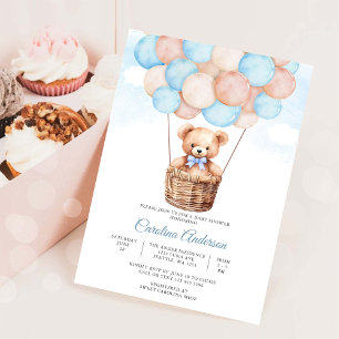 Teddybär-Ballon-Baby-Party-Einladung Einladung