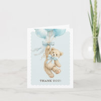 Teddybär-Ballon-Baby-Shower-Dankeskarten
