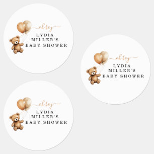 Teddybär Ballons Babyparty Geschlechtsneutral Etiketten
