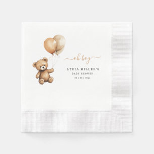 Teddybär Ballons Babyparty Geschlechtsneutral Serviette